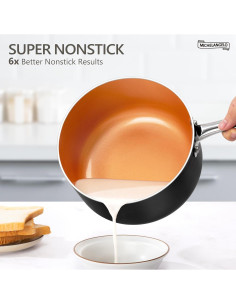 Cacerola Antiadherente Michelangelo 2 Qt con Vaporera y Tapa 2