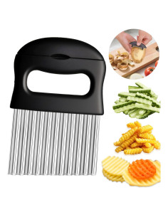 Cortador Crinkle 2 en 1 Suuker - Acero Inoxidable, 14.5 cm