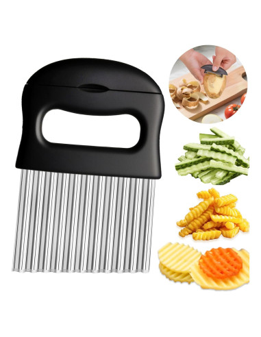 Cortador Crinkle 2 en 1 Suuker - Acero Inoxidable, 14.5 cm