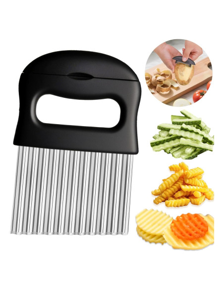 Cortador Crinkle 2 en 1 Suuker - Acero Inoxidable, 14.5 cm