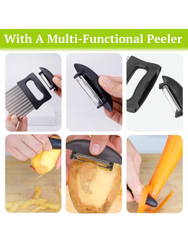 Cortador Crinkle 2 en 1 Suuker - Acero Inoxidable, 14.5 cm