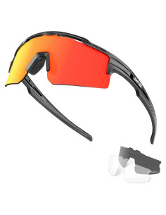 Gafas de Ciclismo KAPVOE UV400 con 3 Lentes Reemplazables