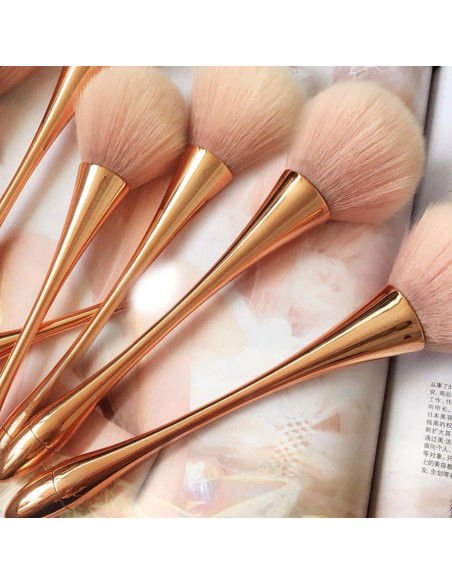 Juego de Brochas de Maquillaje Profesional AM RIGHT THIRTY Oro Rosa