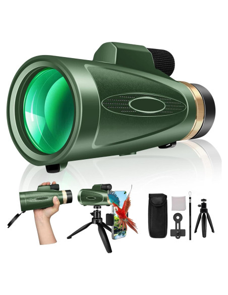 Telescopio Monocular 80x100 ASxmhGo con Trípode y Adaptador