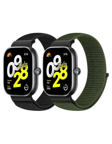 Bandas de Nailon Ajustables Relting para Redmi Watch 4 y Xiaomi Smart Band 8/9 Pro - 2 Piezas