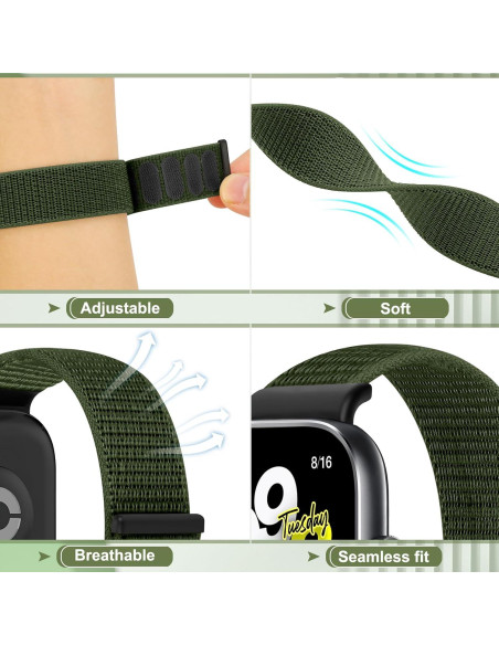 Bandas de Nailon Ajustables Relting para Redmi Watch 4 y Xiaomi Smart Band 8/9 Pro - 2 Piezas
