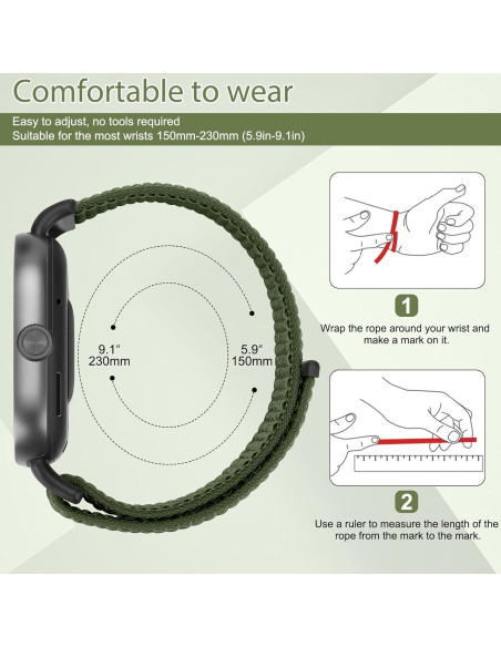 Bandas de Nailon Ajustables Relting para Redmi Watch 4 y Xiaomi Smart Band 8/9 Pro - 2 Piezas