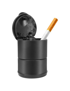 Cenicero de coche SMILFUY con tapa, plástico resistente, 9.19 cm