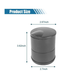 Cenicero de coche SMILFUY con tapa, plástico resistente, 9.19 cm 2