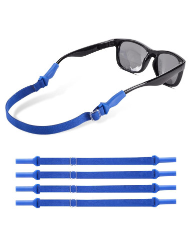 LVVFIT Correas para Gafas Niños 16.5-25.4 cm Ajustables 4 Piezas