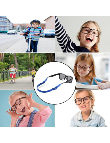 LVVFIT Correas para Gafas Niños 16.5-25.4 cm Ajustables 4 Piezas
