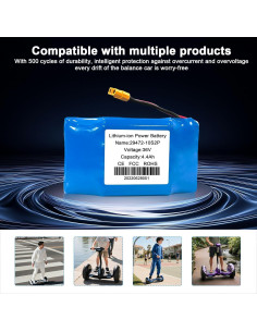 Batería de Litio 36V 4.4Ah H0vgvoard con Conector XT60 2