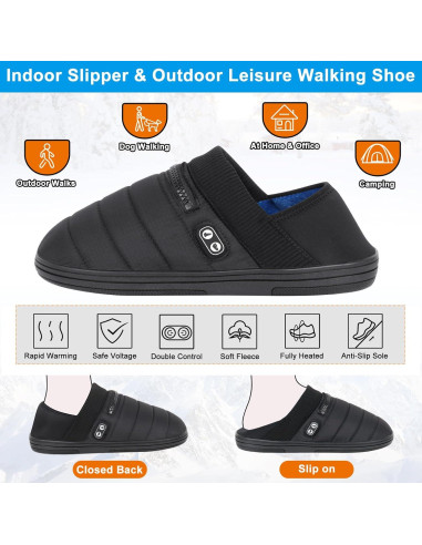 Pantuflas Calentadas BIAL Unisex RTX-DR08L Talla L Negro/Aqua