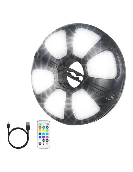 Luz de Paraguas Arixinks RGB 12 Colores Control Remoto 300 Lúmenes