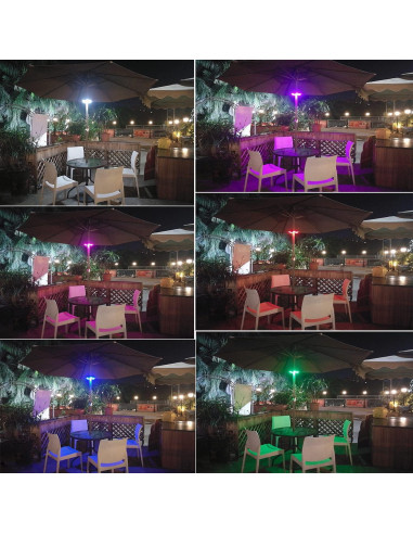 Luz de Paraguas Arixinks RGB 12 Colores Control Remoto 300 Lúmenes