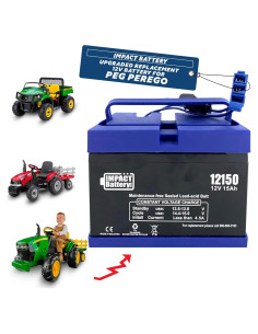 Batería de Reemplazo 12V 15Ah Peg Perego para Tractor John Deere