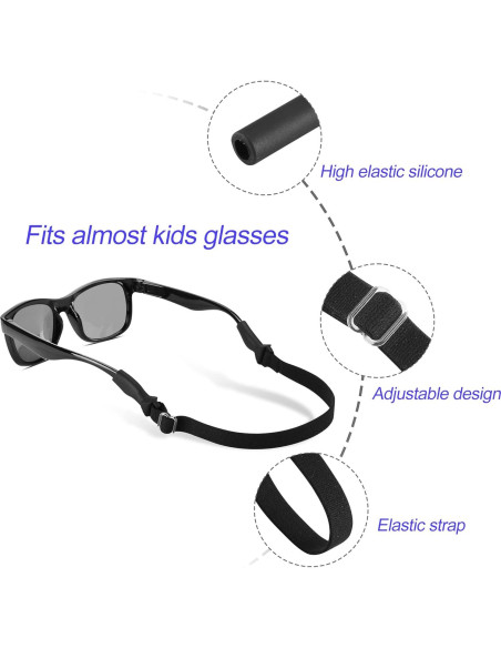 Correas para Gafas LVVFIT Niños 16.5-25.4 cm 4 Piezas Morado