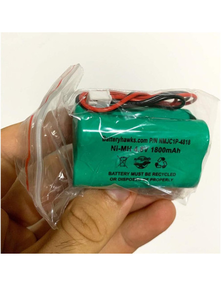 Batería recargable Ni-MH 1800mAh 4.8V para Luz de Emergencia