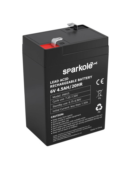 Batería de plomo ácido 6V 4.5Ah Sparkole para juguetes y emergencia