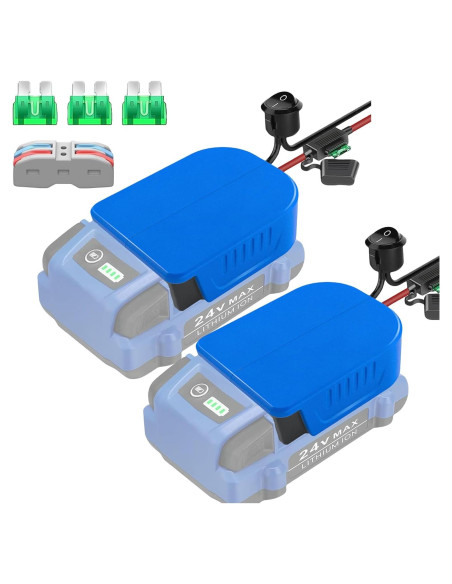 Adaptador Power Wheels Kobalt 24V Max con Fusible - 2 Paquetes