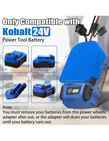 Adaptador Power Wheels Kobalt 24V Max con Fusible - 2 Paquetes