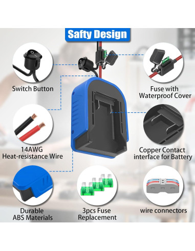 Adaptador Power Wheels Kobalt 24V Max con Fusible - 2 Paquetes