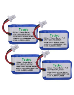 Batería Recargable Tectra CS540 para Auriculares Plantronics - 4 Unidades