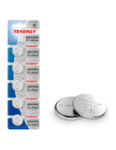 Baterías de botón Tenergy CR1620 3V - 5 unidades para dispositivos