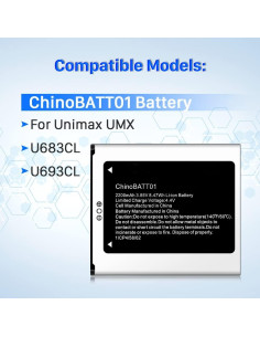 Batería de Reemplazo ChinoBATT01 2200mAh para Unimax UMX 2