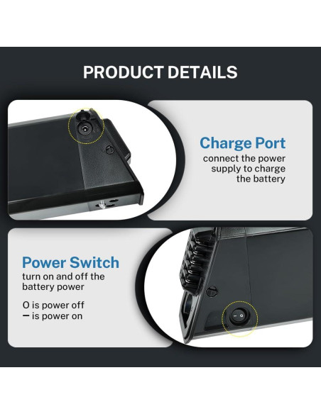 Batería de Litio Recargable 48V 10.5Ah para E-Bike Jetson Haze