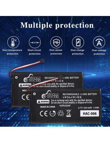 Batería de Reemplazo Joy-Con Pickle Power HAC-006 2pcs 525mAh