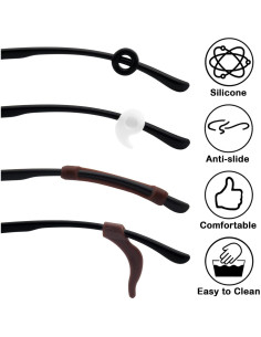 Benvo Sujetadores de Gafas de Silicona Antideslizantes 12 Pares 2