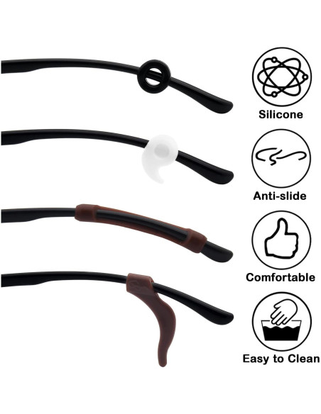 Benvo Sujetadores de Gafas de Silicona Antideslizantes 12 Pares