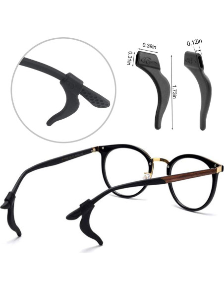 Benvo Sujetadores de Gafas de Silicona Antideslizantes 12 Pares