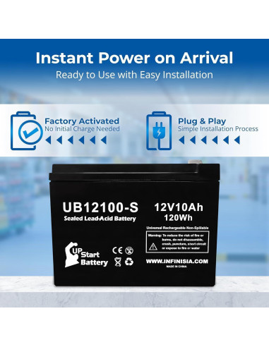 Paquete de 2 Baterías 12V 10Ah UpStart para Cortadoras Neuton CE5