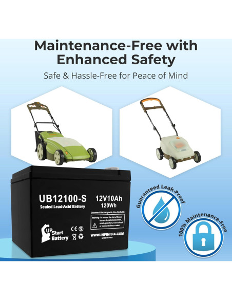 Paquete de 2 Baterías 12V 10Ah UpStart para Cortadoras Neuton CE5