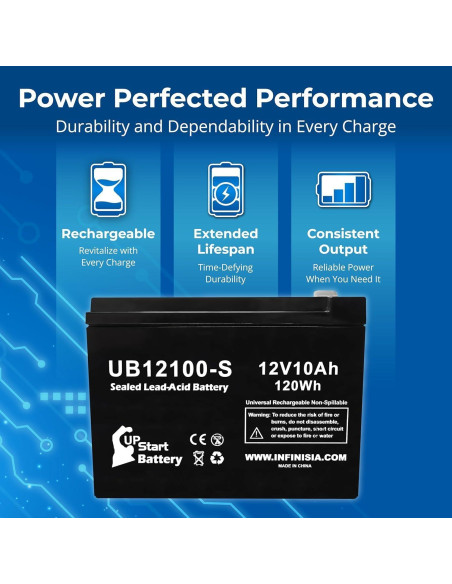 Paquete de 2 Baterías 12V 10Ah UpStart para Cortadoras Neuton CE5