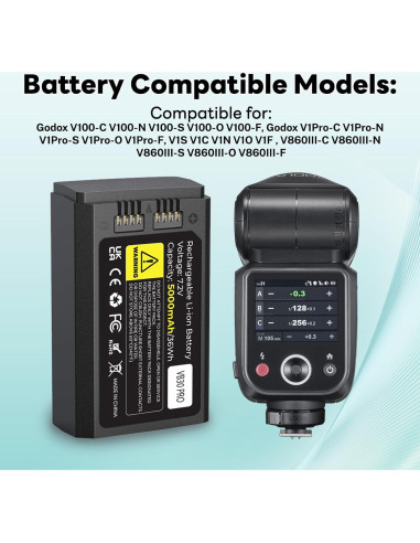 Batería de Reemplazo VB30 5000mAh Godox para Flash