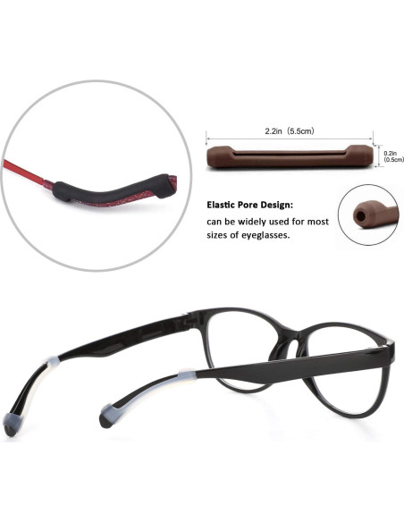 Benvo Sujetadores de Gafas de Silicona Antideslizantes 12 Pares