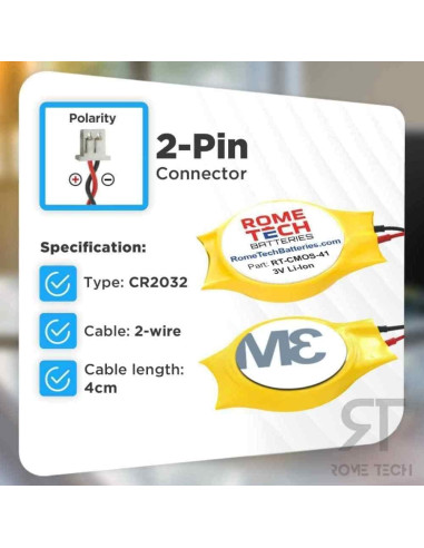 Batería CMOS BIOS Rome Tech CR2032 para Dell Latitude 3V