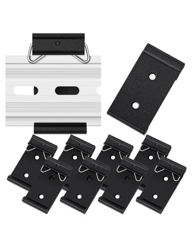 Hicarer 10 Clips de Montaje en Riel Din 35mm Aluminio Negro