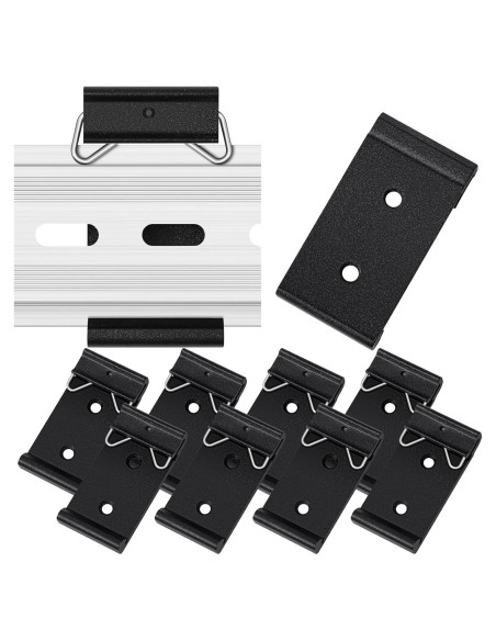 Hicarer 10 Clips de Montaje en Riel Din 35mm Aluminio Negro