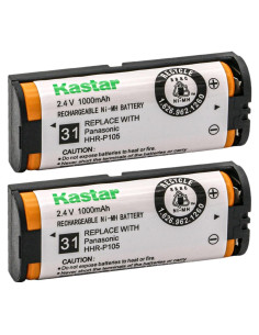 Batería Kastar 2-Pack Ni-MH 1000mAh 2.4V para Panasonic