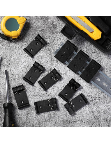 Hicarer 10 Clips de Montaje en Riel Din 35mm Aluminio Negro