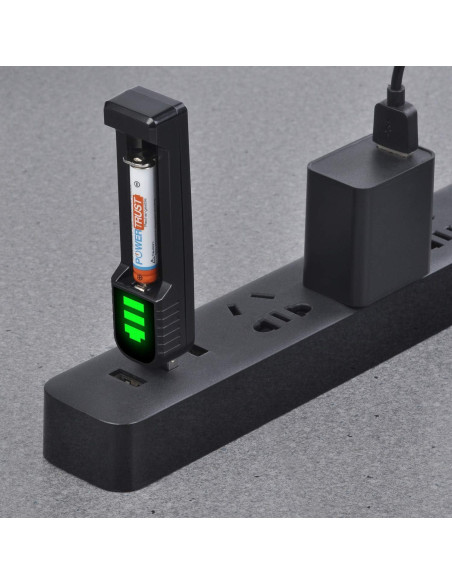 Pack 2 Baterías Recargables AAAA PowerTrust + Cargador LED
