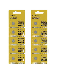 Baterías de Botón CR1216 KaPonsec - Paquete de 10 Unidades