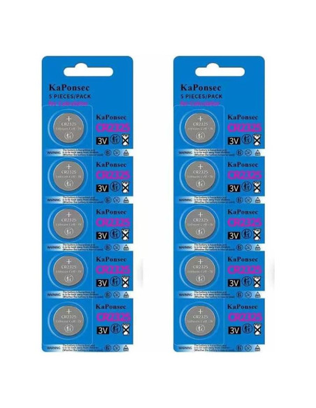 Batería de Botón de Litio CR2325 3V KaPonsec - 10 Paquetes