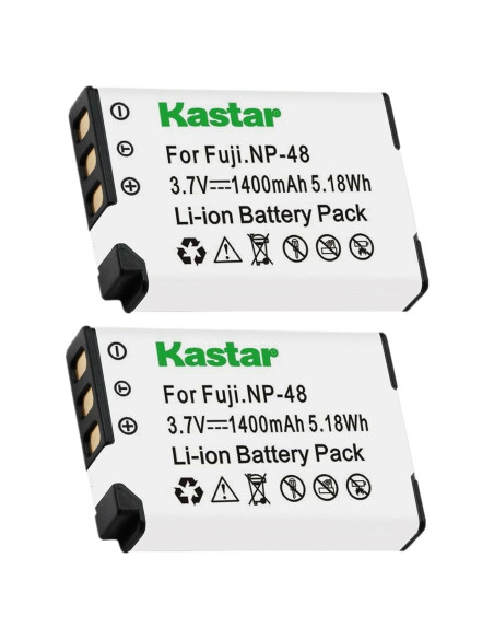 Baterías Kastar FNP48 2-Pack para Fujifilm XQ1/XQ2 1400mAh