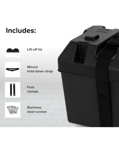 Caja de Batería Grande Camco 55373 para Grupo 27, 30, 31