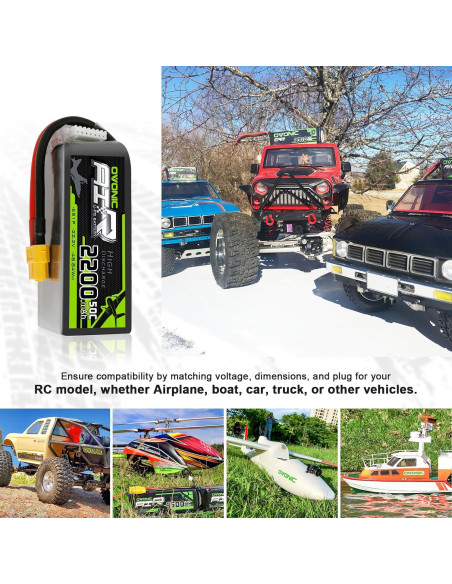 Batería Lipo OVONIC 6S 22.2V 2200mAh 50C XT60 - Paquete de 2